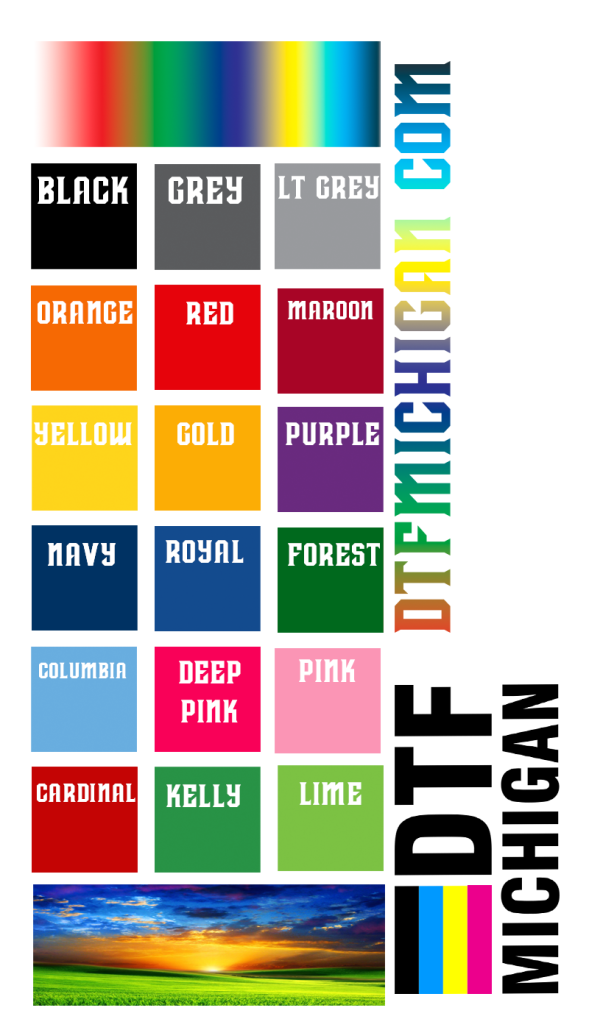 Color Chart DTF Michigan